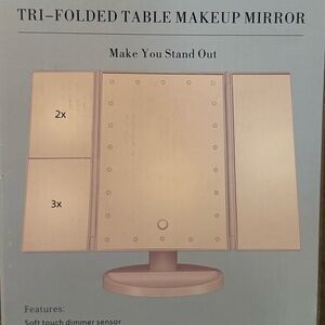 Tri-Fold Table Makeup Mirror